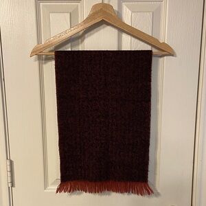 Pierre Cardin Burgundy and black herringbone scarf